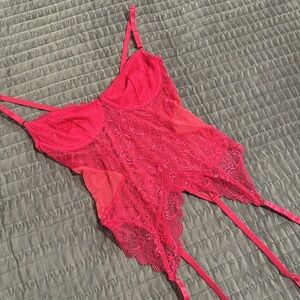 Pink lace lingerie